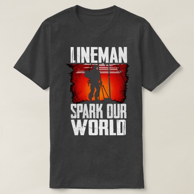 Camiseta Lineman chispa nuestro mundo (Diseño del anverso)