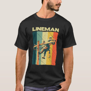 Camiseta Lineman de cosecha divertida diseña a los hombres 