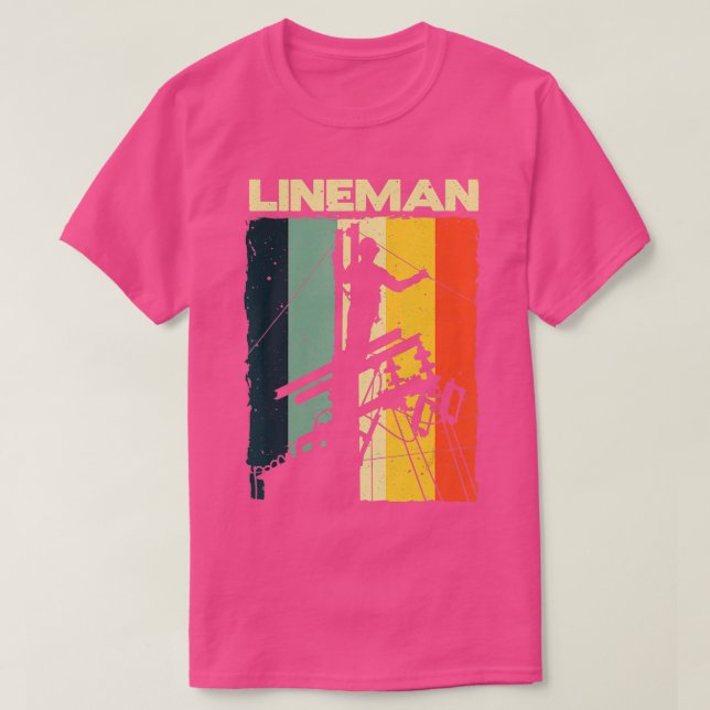 Camiseta Lineman de cosecha divertida diseña a los hombres  (Diseño del anverso)