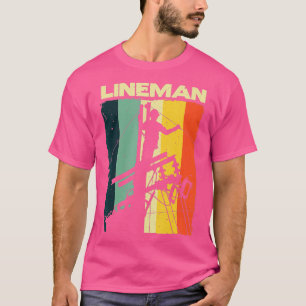 Camiseta Lineman de cosecha divertida diseña a los hombres 