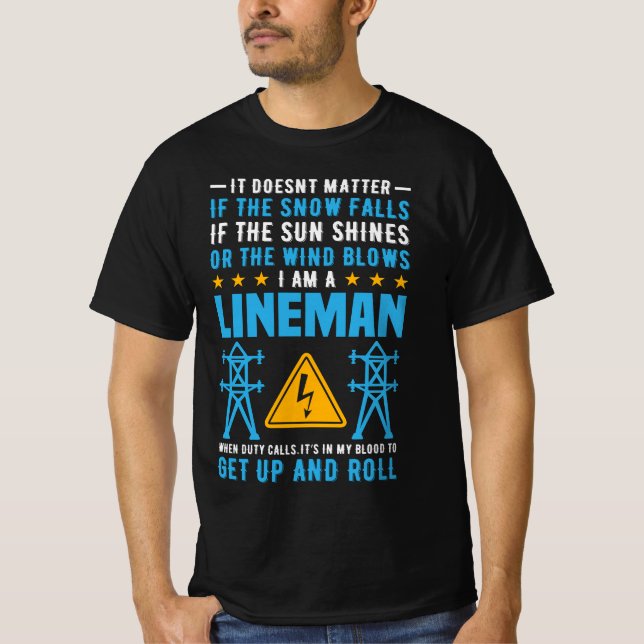 Camiseta Lineman de energía eléctrica | Lineman de utilidad (Anverso)