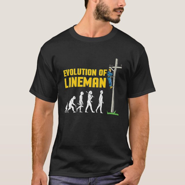 Camiseta Lineman Evolution Electric Cable Lineman (Anverso)