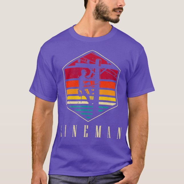 Camiseta Lineman Retro Vintage Guay Electrieman (Anverso)
