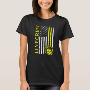 Camiseta Lineman Usa Flag Ingeniero Electrista Estadouniden