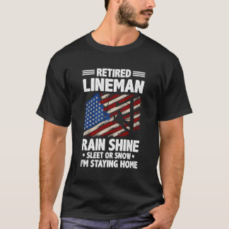 Camiseta Lineworker Line Retiret Us Flag