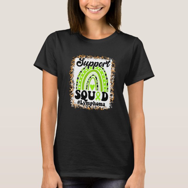 Camiseta Linfoma A de arcoiris de la cinta verde de la piel (Anverso)