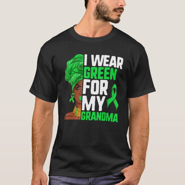 Camiseta Linfoma Afro Mujeres Negras Que Uso Verde Para Mi  (Anverso)