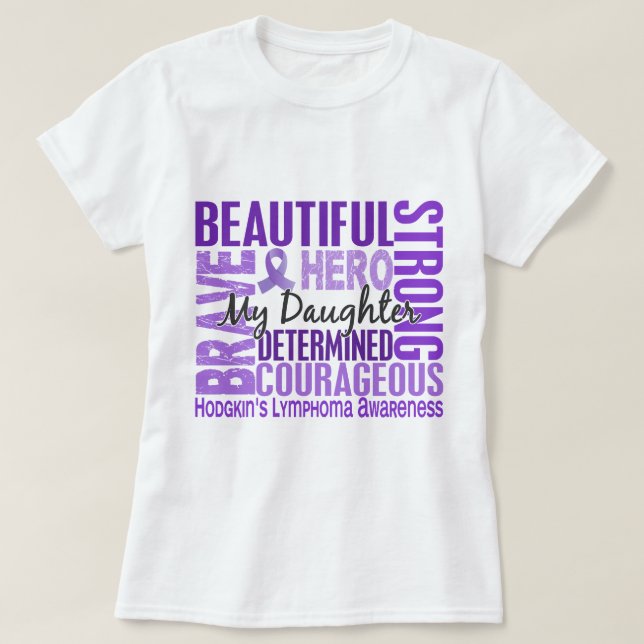 Camiseta Linfoma cuadrado de Hodgkins de la hija del (Diseño del anverso)