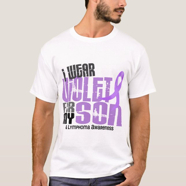 Camiseta Linfoma de Hodgkins llevo la violeta para mi hijo (Anverso)