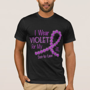 Camiseta Linfoma de Hodgkins llevo la violeta para mi yerno