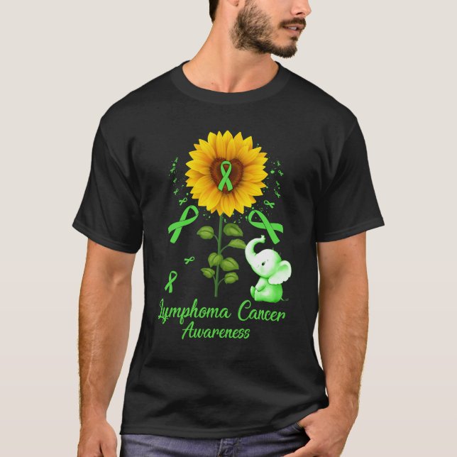 Camiseta Linfoma de Linfoma Verde Elefante Sensibilización  (Anverso)