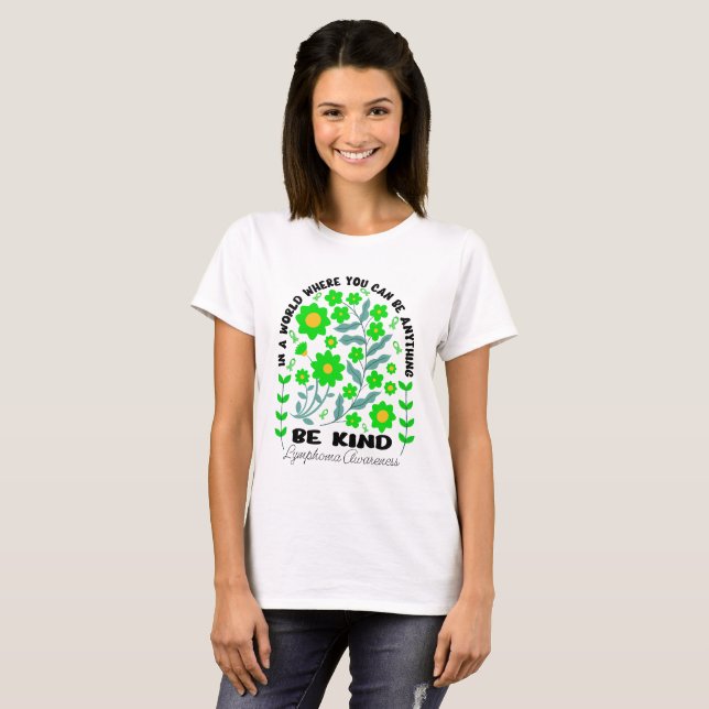 Camiseta Linfoma Floral Boho Be Kind (Anverso completo)