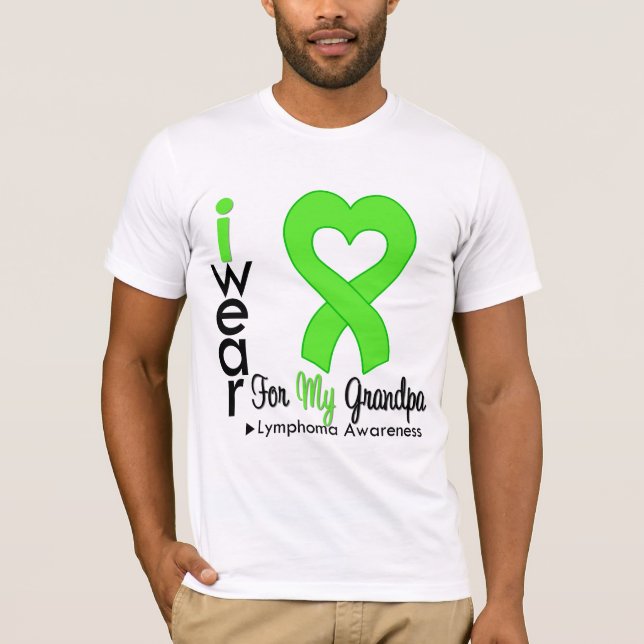 Camiseta Linfoma Lime Green Heart Support Abuelo (Anverso)