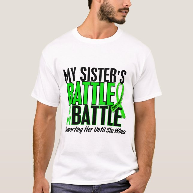 Camiseta Linfoma mi batalla demasiado 1 hermana (Anverso)
