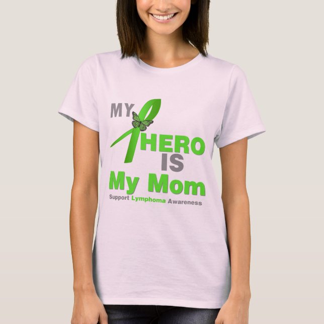 Camiseta Linfoma, mi héroe es mi mamá (Anverso)