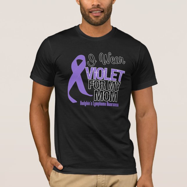Camiseta Linfoma violeta de Hodgkins de la cinta de la mamá (Anverso)