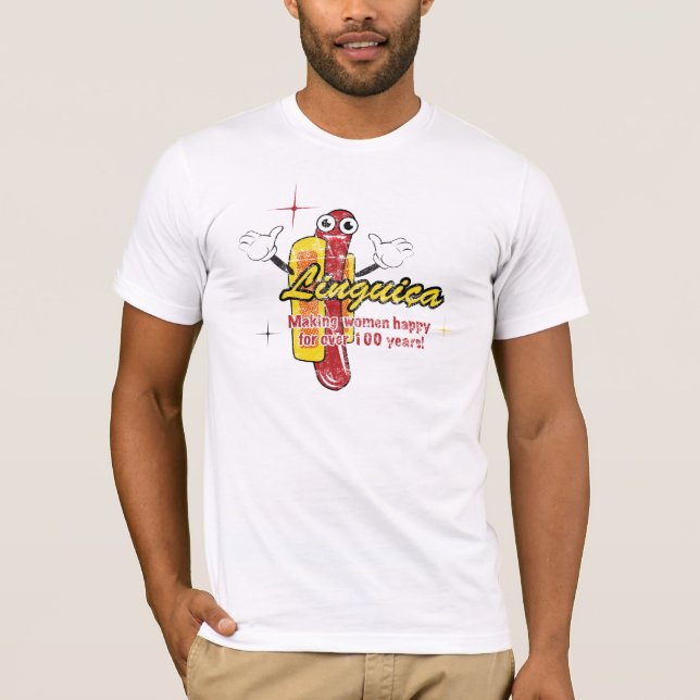 Camiseta Linguica, haciendo a mujeres felices… (Anverso)