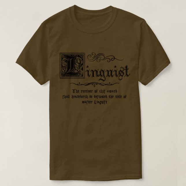 Camiseta Lingüista maestro medieval (Diseño del anverso)