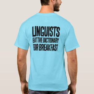 Camiseta Lingüistas divertidos comen el diccionario para el