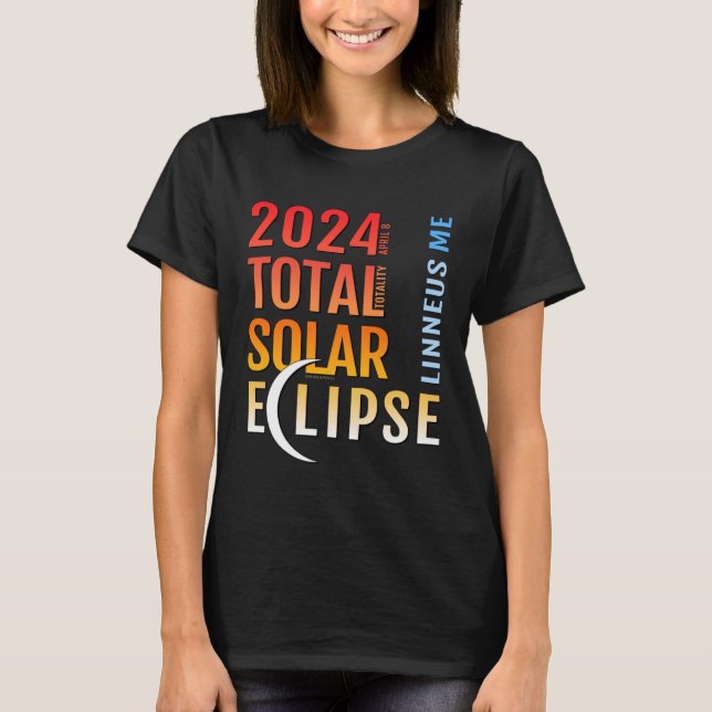 Camiseta Linneus Maine ME Eclipse solar total 2024 5 (Anverso)