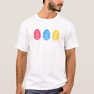 Camiseta Lino de Huevo de Semana Santa Rojo/Amarillo/Azul R