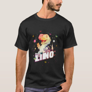 Camiseta LINO - Nombre de niño lindo con dinosaurio lindo