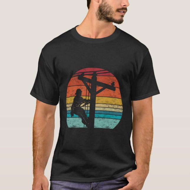 Camiseta Linterna de cable eléctrico de estilo retro (Anverso)
