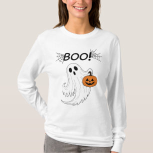 Camiseta Linterna Jack-o’ y Halloween con fantasma blanco