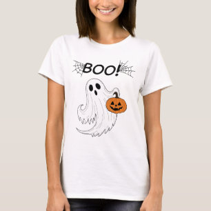 Camiseta Linterna Jack-o’ y Halloween con fantasma blanco