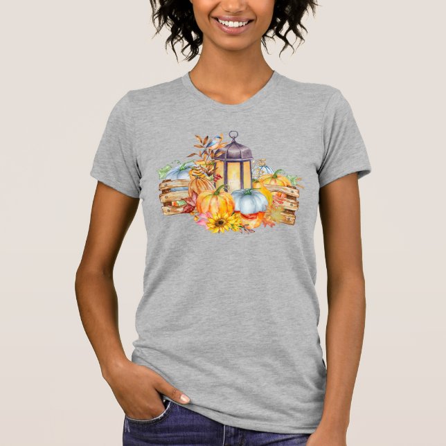 Camiseta Linterna, pájaro azul y girasoles (Anverso)