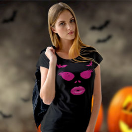 Camiseta Linterna rosada Jack-o'-Lantern con Eyelash Hallow