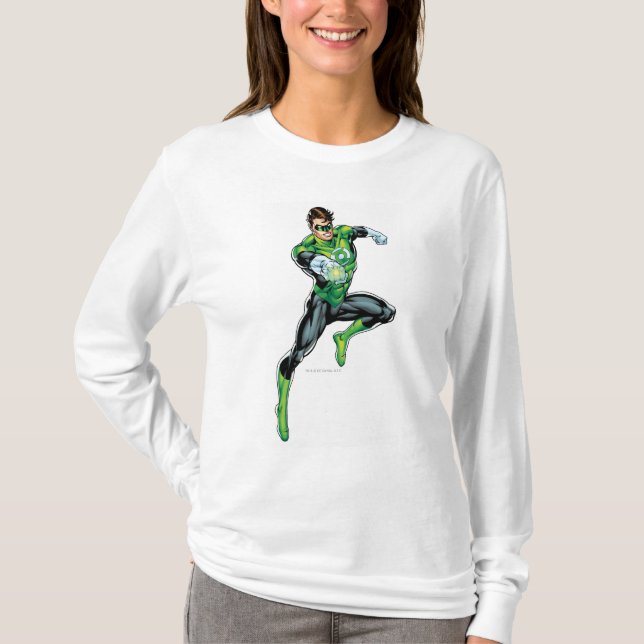 Camiseta Linterna verde - Cómic, saltando (Anverso)