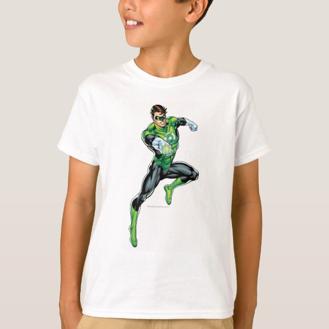 Camiseta Linterna verde - Cómic, saltando (Anverso)