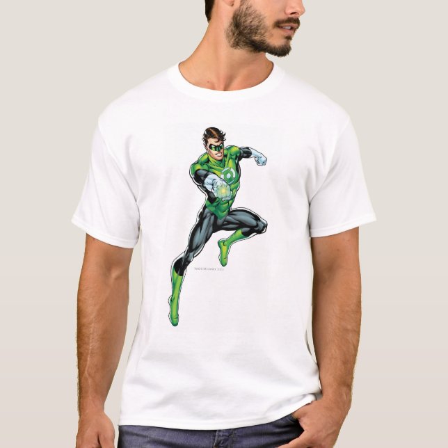 Camiseta Linterna verde - Cómic, saltando (Anverso)