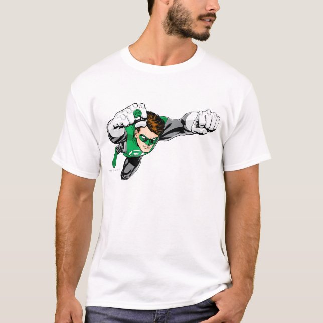 Camiseta Linterna verde: cómic, volando a la derecha (Anverso)