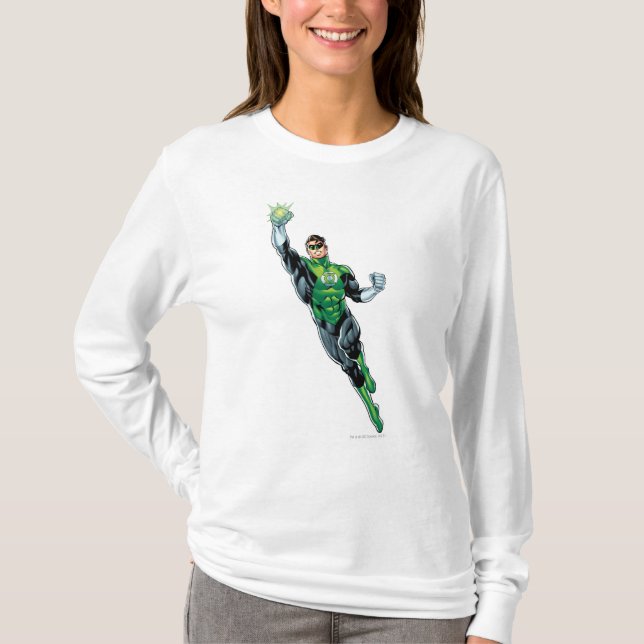 Camiseta Linterna verde - Cómic, volando hacia arriba (Anverso)