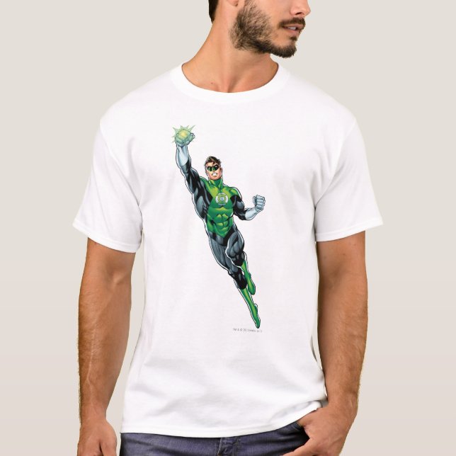 Camiseta Linterna verde - Cómic, volando hacia arriba (Anverso)