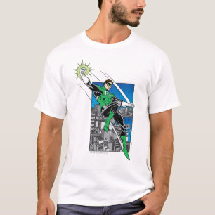 Camiseta Linterna verde con fondo de ciudad