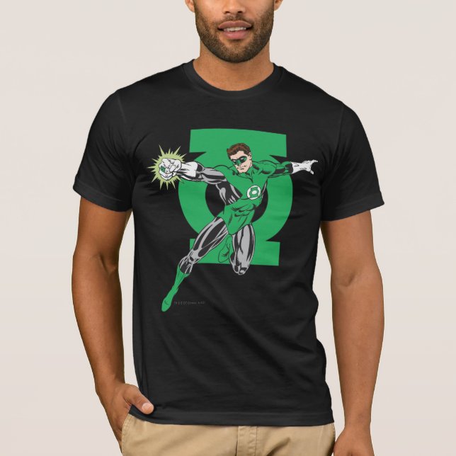 Camiseta Linterna verde con fondo de logotipo (Anverso)