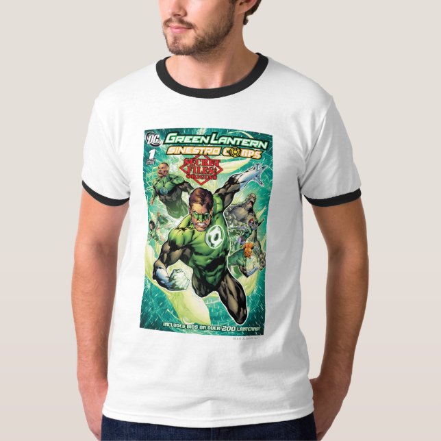 Camiseta Linterna verde - Cubierta de archivos y orígenes s (Anverso)