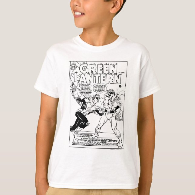 Camiseta Linterna verde en el anillo, negro y blanco (Anverso)