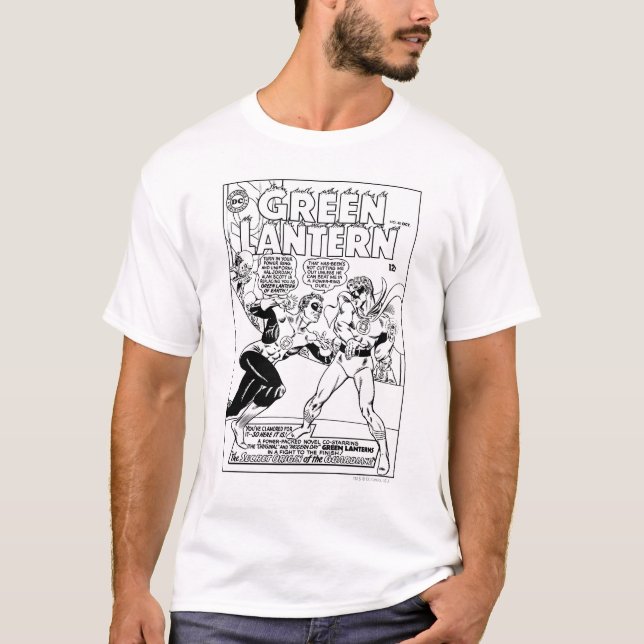 Camiseta Linterna verde en el anillo, negro y blanco (Anverso)