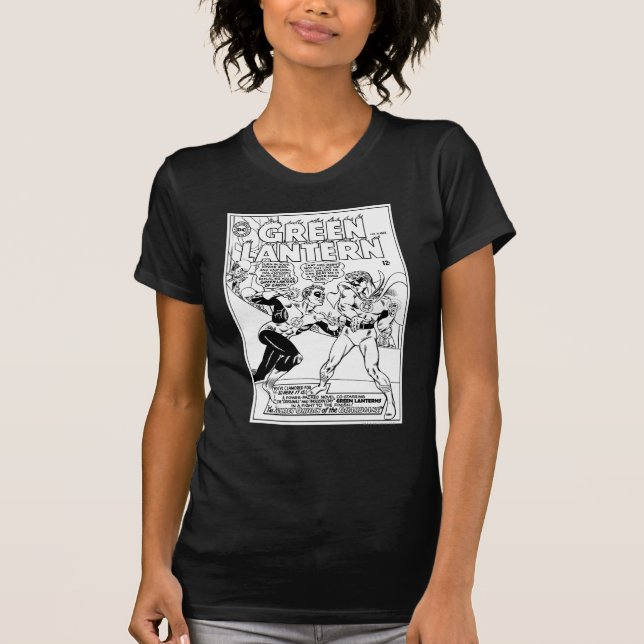 Camiseta Linterna verde en el anillo, negro y blanco (Anverso)