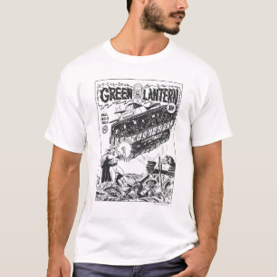 Camiseta Linterna verde en las trincheras, negro y blanco