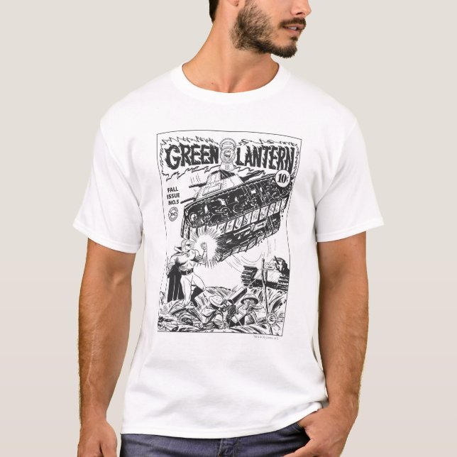 Camiseta Linterna verde en las trincheras, negro y blanco (Anverso)