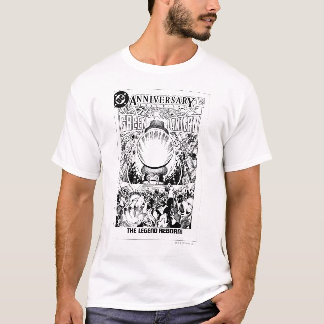 Camiseta Linterna verde - La leyenda renacida, negra y blan (Anverso)