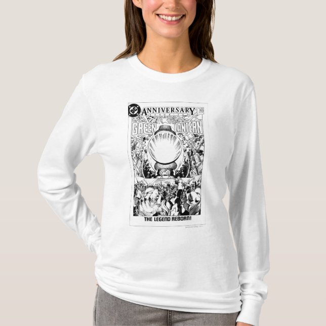 Camiseta Linterna verde - La leyenda renacida, negra y blan (Anverso)