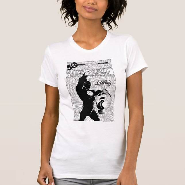 Camiseta Linterna verde: linterna brillante, negra y blanca (Anverso)