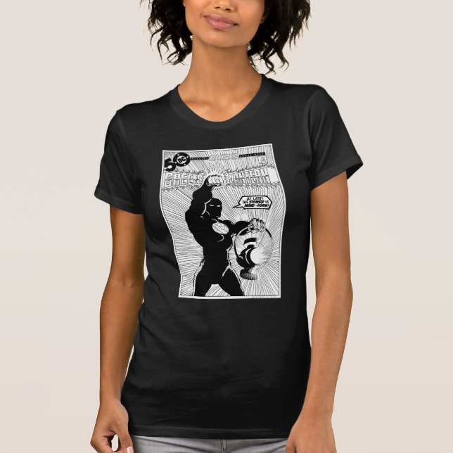 Camiseta Linterna verde: linterna brillante, negra y blanca (Anverso)