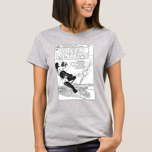 Camiseta Linterna verde: misil de fuga, negro y blanco (Anverso)